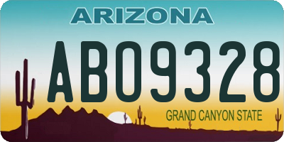 AZ license plate ABO9328