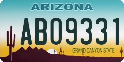 AZ license plate ABO9331