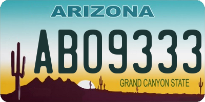 AZ license plate ABO9333