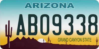 AZ license plate ABO9338