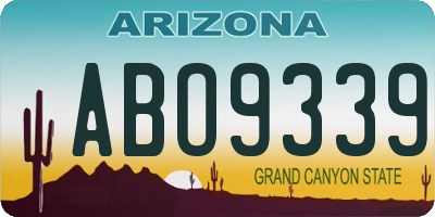 AZ license plate ABO9339