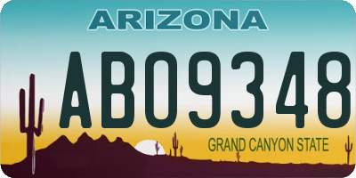 AZ license plate ABO9348