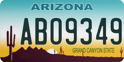 AZ license plate ABO9349