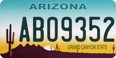 AZ license plate ABO9352