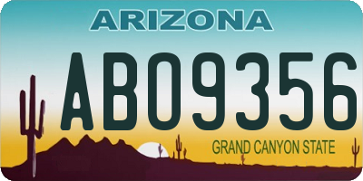 AZ license plate ABO9356