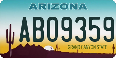 AZ license plate ABO9359