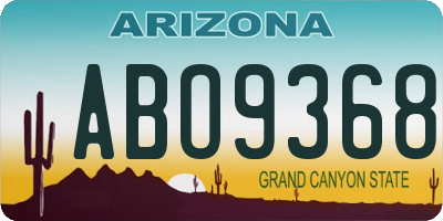 AZ license plate ABO9368