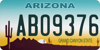 AZ license plate ABO9376