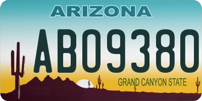 AZ license plate ABO9380