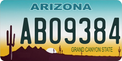 AZ license plate ABO9384