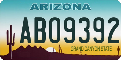 AZ license plate ABO9392
