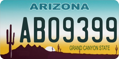 AZ license plate ABO9399