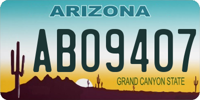 AZ license plate ABO9407