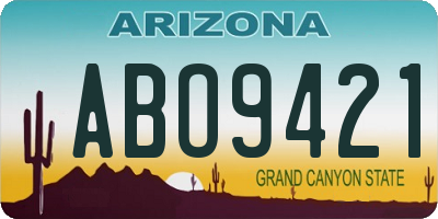 AZ license plate ABO9421