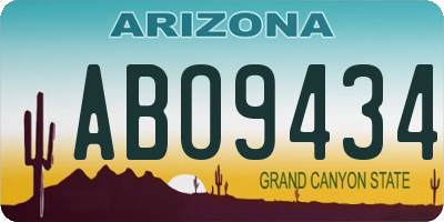 AZ license plate ABO9434