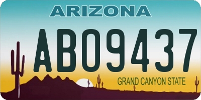 AZ license plate ABO9437