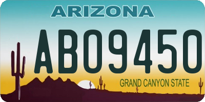 AZ license plate ABO9450