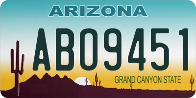 AZ license plate ABO9451