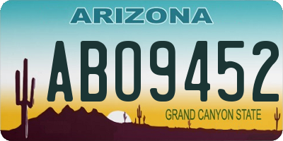 AZ license plate ABO9452
