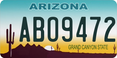 AZ license plate ABO9472