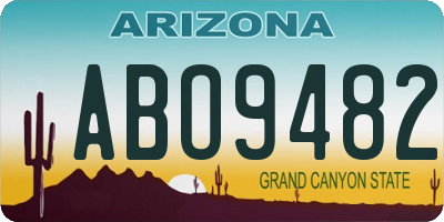 AZ license plate ABO9482