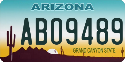 AZ license plate ABO9489