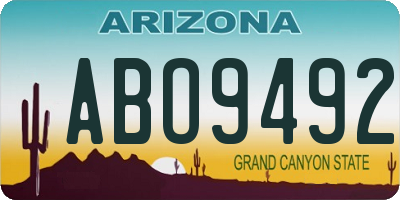 AZ license plate ABO9492