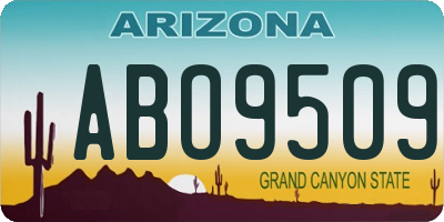AZ license plate ABO9509