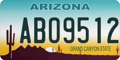 AZ license plate ABO9512