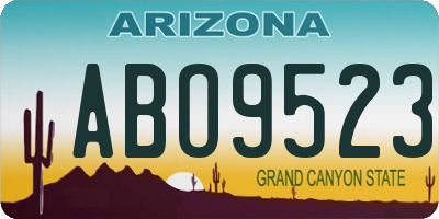 AZ license plate ABO9523
