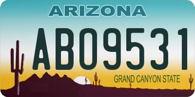 AZ license plate ABO9531