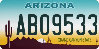 AZ license plate ABO9533