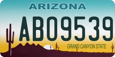AZ license plate ABO9539