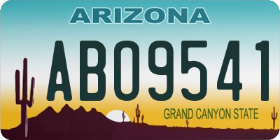 AZ license plate ABO9541