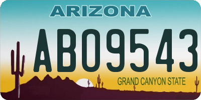 AZ license plate ABO9543