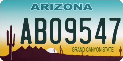 AZ license plate ABO9547