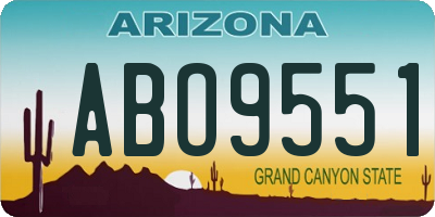 AZ license plate ABO9551