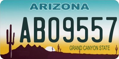 AZ license plate ABO9557