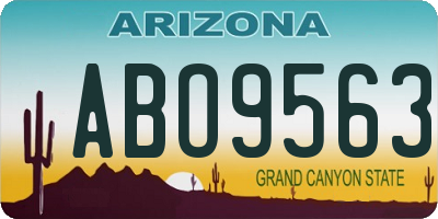 AZ license plate ABO9563