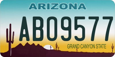 AZ license plate ABO9577
