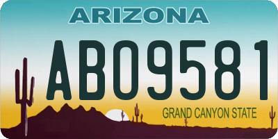 AZ license plate ABO9581