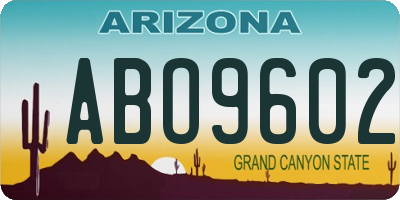 AZ license plate ABO9602