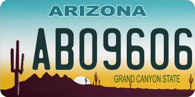 AZ license plate ABO9606
