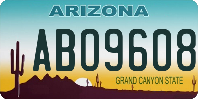 AZ license plate ABO9608