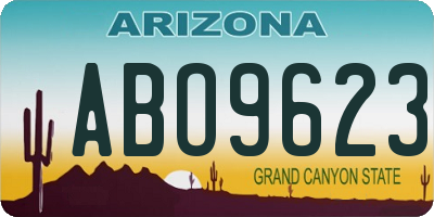 AZ license plate ABO9623