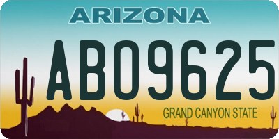 AZ license plate ABO9625