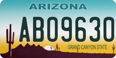 AZ license plate ABO9630