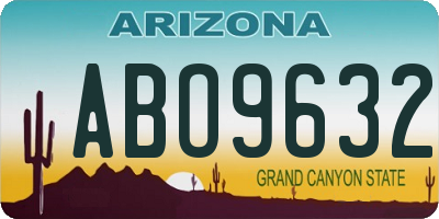 AZ license plate ABO9632