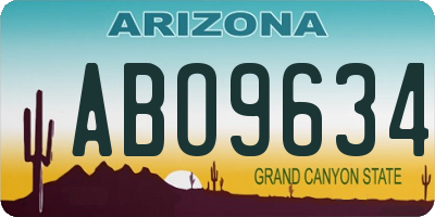 AZ license plate ABO9634