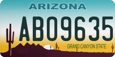 AZ license plate ABO9635